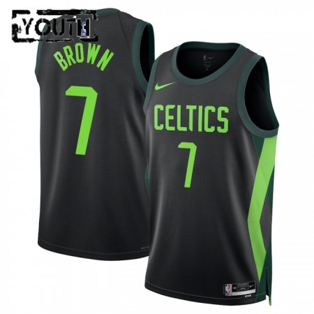 Camiseta Niños NBA Boston Celtics Jaylen Brown 2024-25 Nike City Edition Negro Swingman